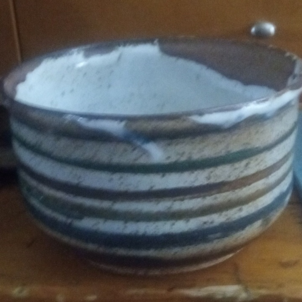 Ziegler Striped 70's Studio Pottery Planter Bowl.